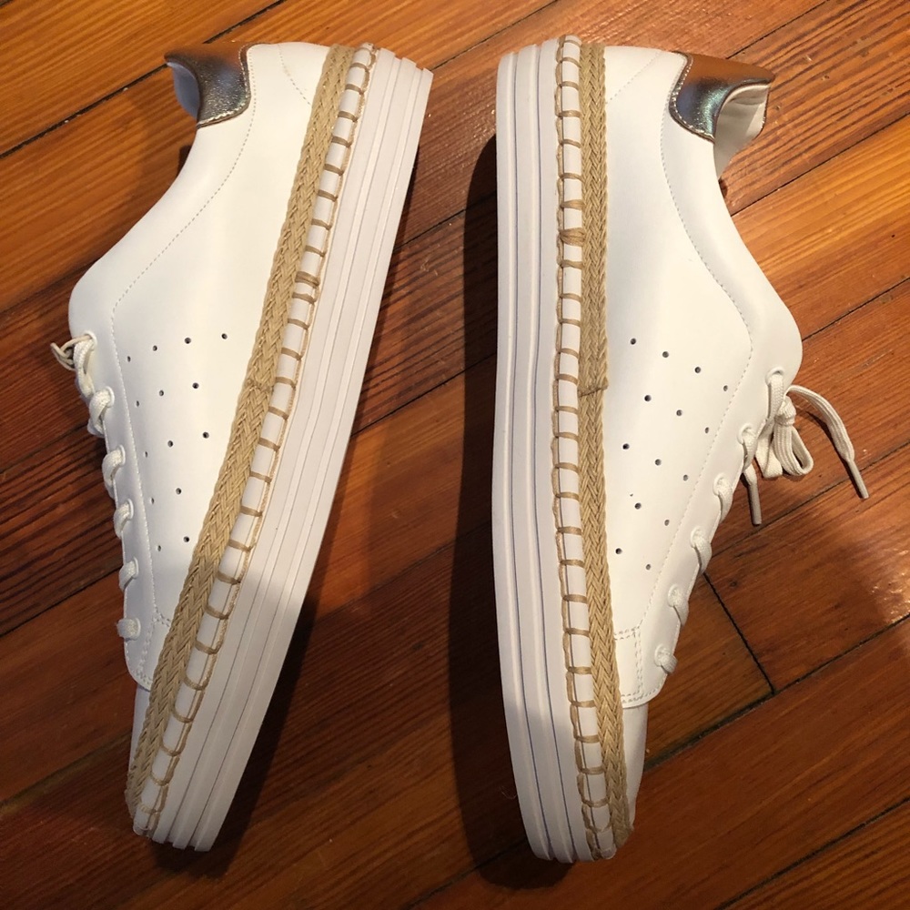 White leather sneakers